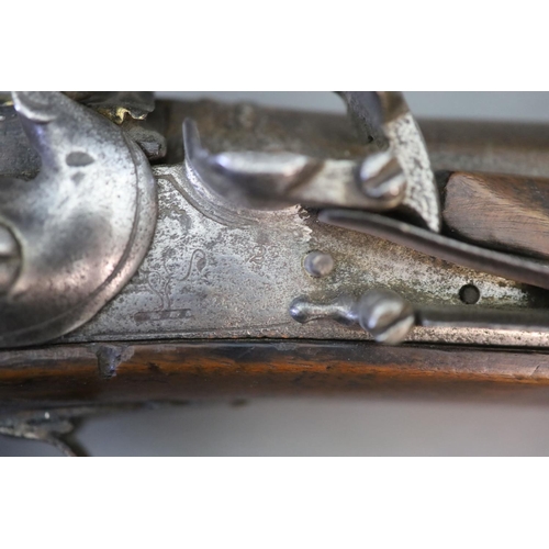 22 - An early 19th century Indian flintlock blunderbuss, East India Company,the barrel with remnants of p... 