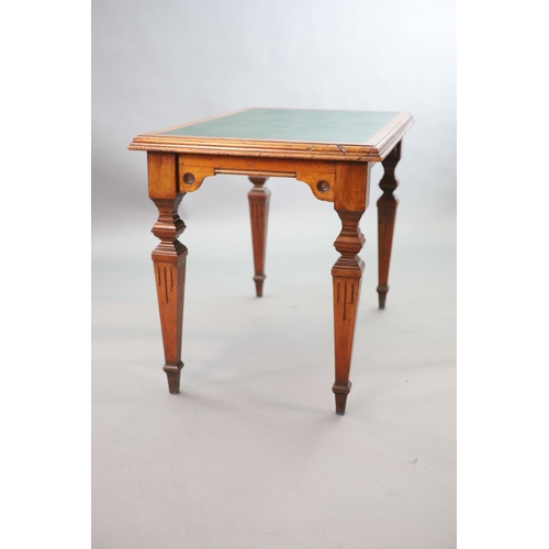 220 - A Victorian mahogany library table, supplied by Sage & Co. Shopfitters of London,the rectangular top... 