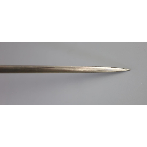 24 - A French Toledo bladed swordstick, 19th centurythe blade engraved Toledo within floral borders, wi... 