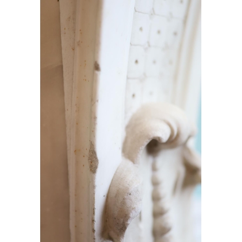 242 - An important mid 19th century Italian white Carrara marble chimney piece,carved in the rococo taste,... 