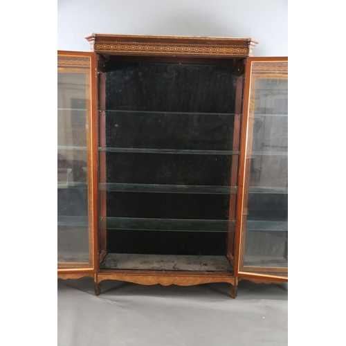 260 - *  A large 19th century French Louis Philippe period kingwood and marquetry vitrine,with moulded cor... 