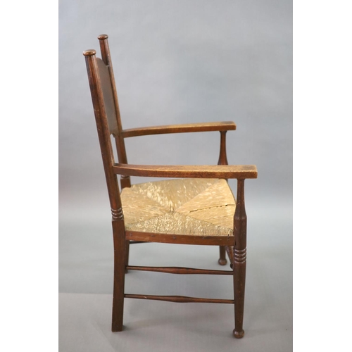 266 - A set of six oak chairs, including a pair of carvers, in the Glasgow School manner by William Birch,... 