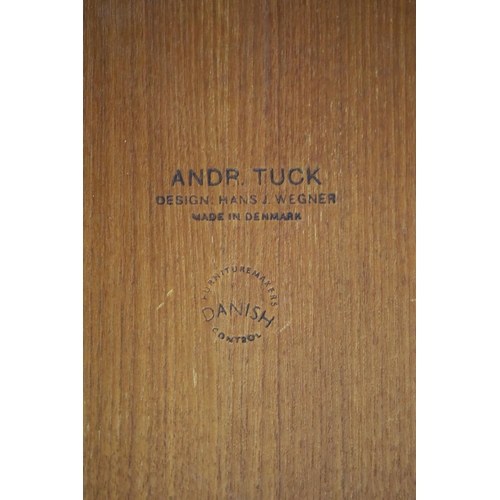 272 - Hans Wegner for Andreas Tuck, a Danish teak coffee table,the square top stamped to underside, raised... 