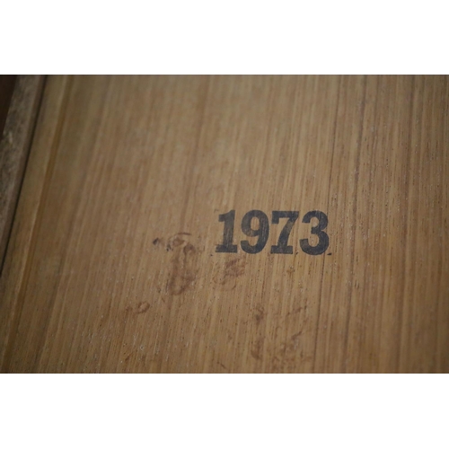 273 - Jens Quistgaaard for Lovig, a Danish teak flip top desk circa 1973,The flip-top back with pigeonhole... 