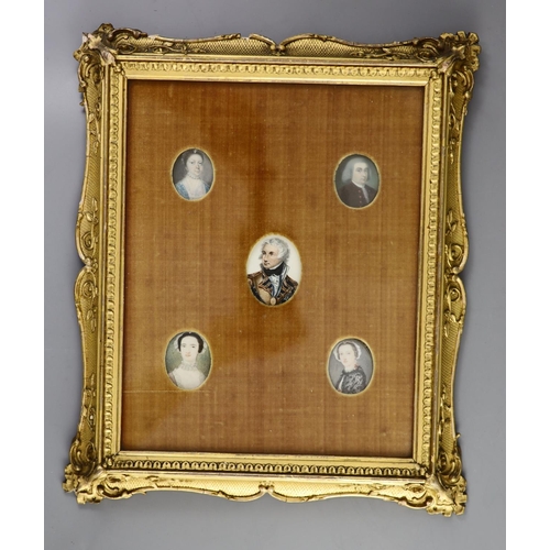 275 - Irish School circa 1800Miniature portraits of members of the Burges family and of Lord Nelsonwaterco... 