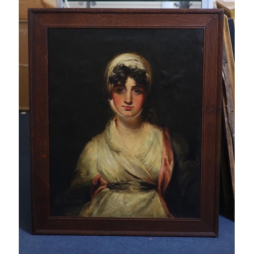 290 - After Sir Thomas Lawrence (1769-1830)Mrs Siddons, as Mrs Haller in The StrangerOil on canvas74 x 5... 