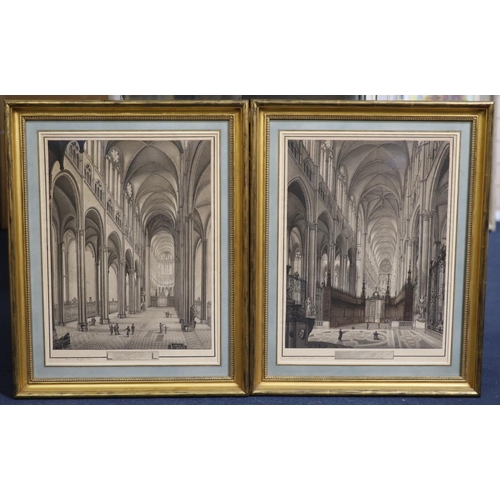 319 - Auguste Joron (fl.c.1820)Cathedral interiorspair of watercolours en grisaillesigned in the margin44 ... 