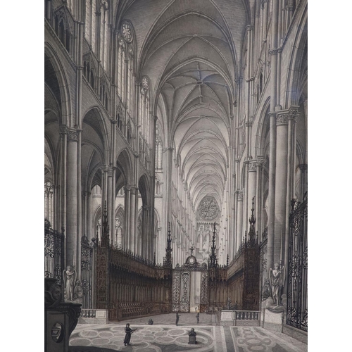 319 - Auguste Joron (fl.c.1820)Cathedral interiorspair of watercolours en grisaillesigned in the margin44 ... 