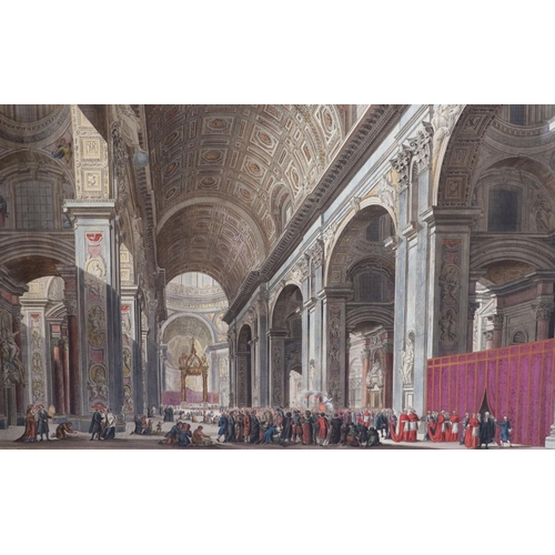 323 - Italian School c.1800The Pope in Procession from St Peter's Square, through the Colonnades into the ... 