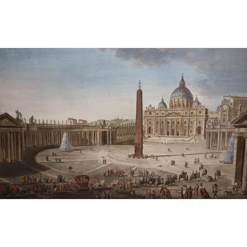 323 - Italian School c.1800The Pope in Procession from St Peter's Square, through the Colonnades into the ... 