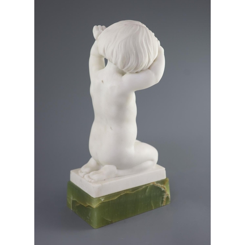 33 - Newbury Abbot Trent (British, 1885-1953) an awakening infanta carved white marble figure of a kneeli... 