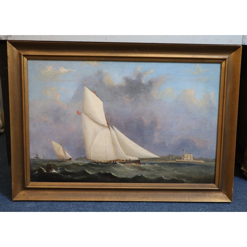 337 - Arthur Wellington Fowles (1815-1883)The Yacht IrisOil on canvas laid on boardSigned and dated 1858... 