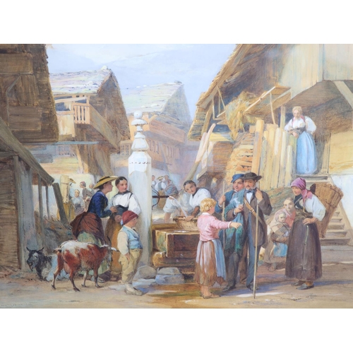 338 - John Absolon (1815-1895)Alpine market scenespair of watercoloursboth signed, one dated Brientz '59, ... 