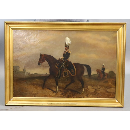 348 - 19th century English SchoolPortrait of Major John Hale Bagden-Hale (1808-1864)Oil on canvasOf Bradle... 