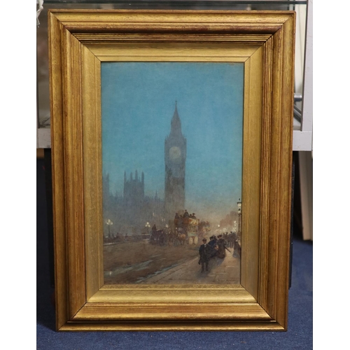 354 - Herbert Menzies Marshall (1841-1913)Twilight on Westminster Bridge,watercoloursigned, Bourne Gallery... 