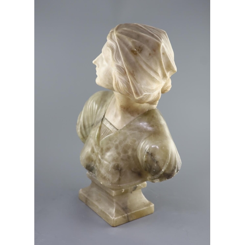 37 - A carved Italian marble and alabaster study of a youth, 19th century (unsigned)58cm high.... 