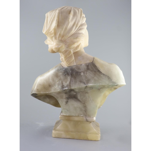 37 - A carved Italian marble and alabaster study of a youth, 19th century (unsigned)58cm high.... 