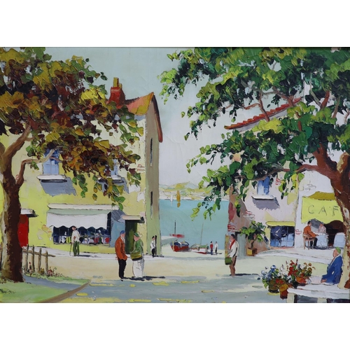 420 - § Cecil Rochfort Doyly-John (1906-1993)The Café, Cap Ferrat, South of Franceoil on canvas42 x 58cm... 