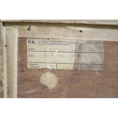 421 - § Cecil Rochfort D'Oyly John (1906-1993)Street scene Port Saidoil on boardsigned, with Frost and Ree... 