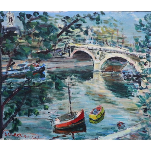 424 - André BereaBridge over The Seineoil on canvassigned and inscribed verso38 x 54cm... 