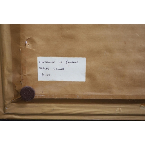 425 - Carlos Scliar (Brazilian, 1920-2001)Camela c Bananasoil on boardinscribed verso and dated 19374 x 54... 