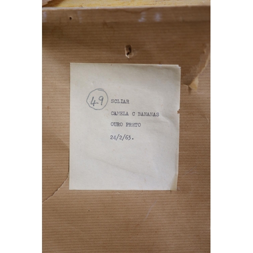 425 - Carlos Scliar (Brazilian, 1920-2001)Camela c Bananasoil on boardinscribed verso and dated 19374 x 54... 