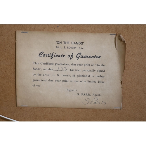 426 - § Laurence Stephen Lowry (1887-1976)'On The Sands'limited edition printsigned in pencil, 393/500over... 