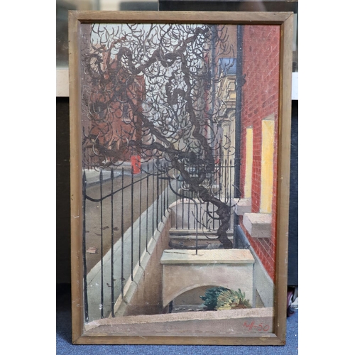 428 - § Ken Kiff RA (1935-2001)Street sceneOil on canvasSigned and dated 5047 x 30 cm.... 