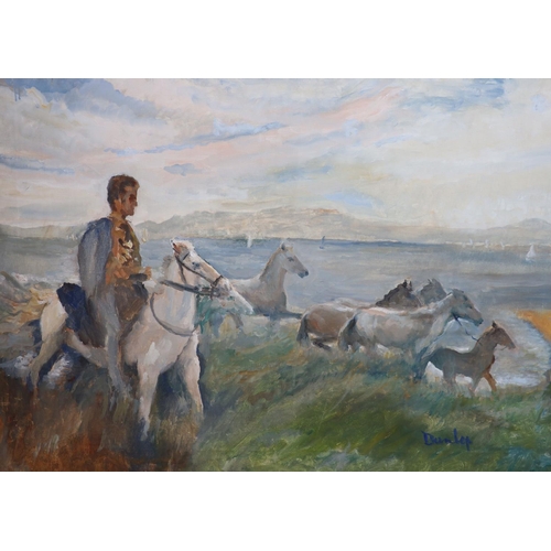 430 - § Ronald Ossory Dunlop  (1894-1973)Horses on the Irish coastOil on canvasSigned76 x 102 cm. unframed... 