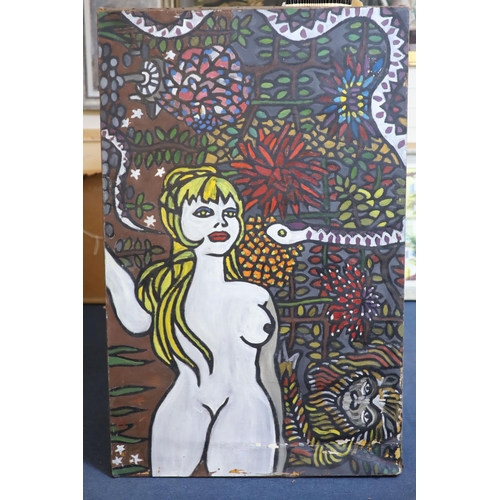 431 - John Upton (1933-)Eve in the GardenOil on canvasInscribed verso140 x 90 cm. unframed... 