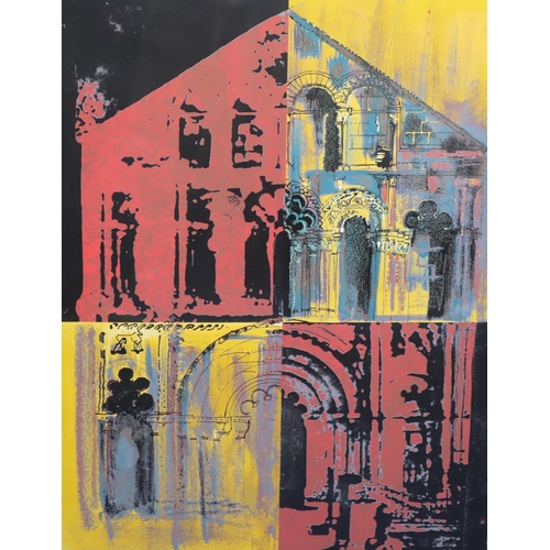 437 - § John Piper  (1903-1992)Petit Palais, pink and yellow (Levinson 214)Screenprint1972, Signed, 18/258... 