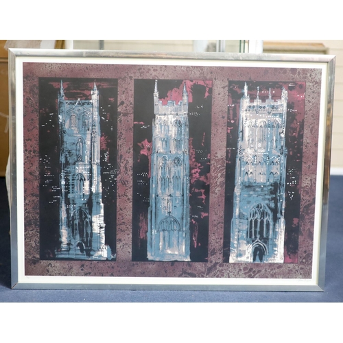 438 - § John PiperThree Somerset Towers, (Levinson 236)Screenprint1973, signed in pencil, 51/70,69 x 94 cm... 