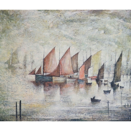 440 - Lawrence Stephen Lowry (1887-1976)Sailing boatslimited edition printSigned in pencil, 1972 Venture p... 
