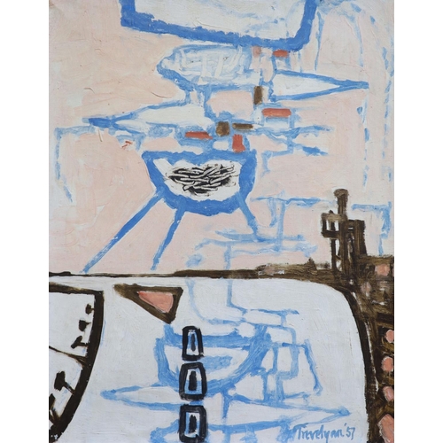 441 - § Julian Trevelyan (1910-1988)Thames viewOil on canvasSigned and dated 5750 x 40 cm.... 