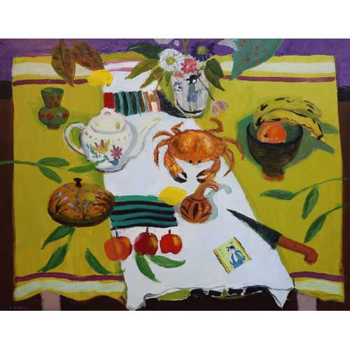 447 - § David McClure (1926-1998)Breton jugoil on canvasSigned, The Scottish Gallery label verso71 x 91.5 ... 