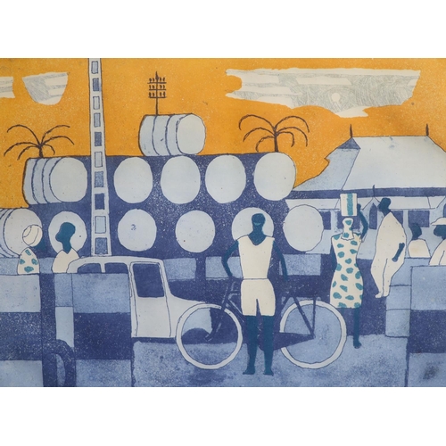454 - § Julian Trevelyan (1910-1988)Outside KampalaEtching with aquatint printed in colourssigned, 16/1253... 