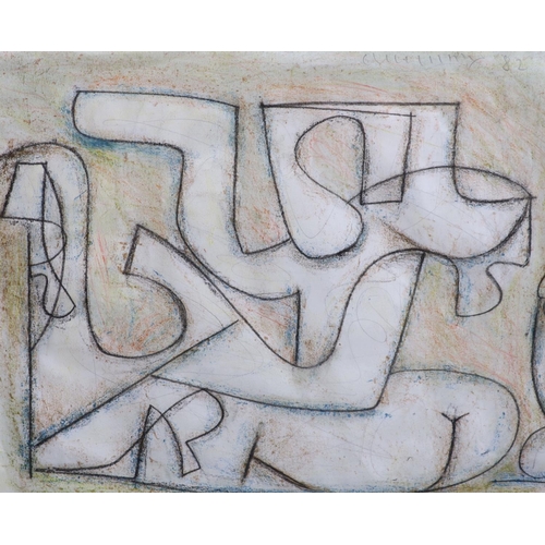 459 - § Roy Turner Durrant (1928-1997)'Woman and Bird 1977'charcoal and colour chalk on paperinscribed and... 