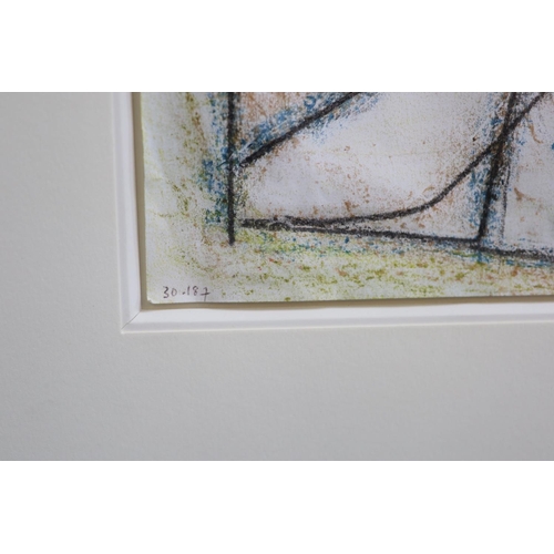 459 - § Roy Turner Durrant (1928-1997)'Woman and Bird 1977'charcoal and colour chalk on paperinscribed and... 