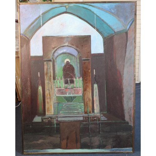 468 - § Harold Mockford (1932-)'Brighton Church, March 77'oil on boardsigned, titled and dated verso48 x 3... 