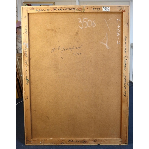 468 - § Harold Mockford (1932-)'Brighton Church, March 77'oil on boardsigned, titled and dated verso48 x 3... 