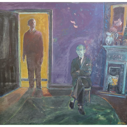 470 - § Harold Mockford (1932-)The Visitor, 1990Oil on boardInitialled and dated 90, inscribed verso122 x ... 