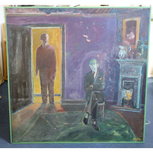 470 - § Harold Mockford (1932-)The Visitor, 1990Oil on boardInitialled and dated 90, inscribed verso122 x ... 