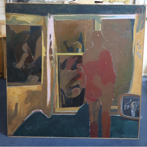 471 - § Harold Mockford (1932-)Reflections, 1970Oil on board122 x 122 cm.