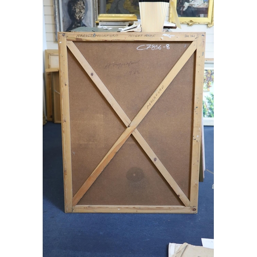 472 - § Harold Mockford (1932-)Night Ride, 1973Oil on boardSigned and inscribed verso122 x 92 cm.... 