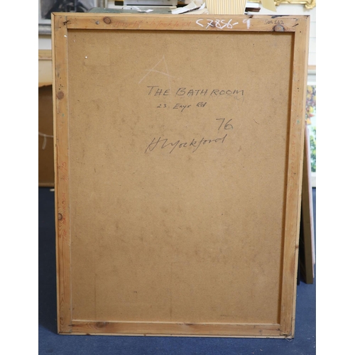 473 - § Harold Mockford (1932-)The Bathroom, 23 Enys Rd, 1976oil on boardsigned and inscribed verso122 x 9... 