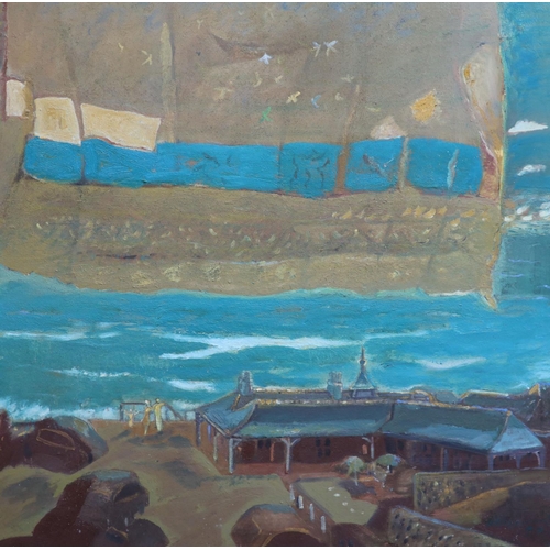 475 - § Harold Mockford (1932-)Curtain over Birling Gap, 1997Oil on board91 x 91 cm.... 