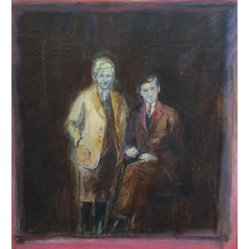 476 - § Harold Mockford (1932-)Figures from the Past, 1979Oil on canvasSigned and inscribed verso76 x 69 c... 