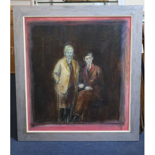 476 - § Harold Mockford (1932-)Figures from the Past, 1979Oil on canvasSigned and inscribed verso76 x 69 c... 