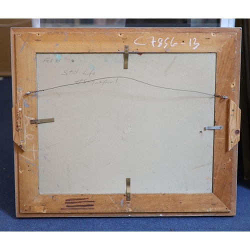 477 - § Harold Mockford (1932-)Still life, undatedOil on card40 x 50 cm.