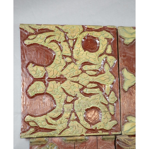 5 - A large Victorian period cut metal and carved wooden printing block,for the pimpernel pattern by Mor... 